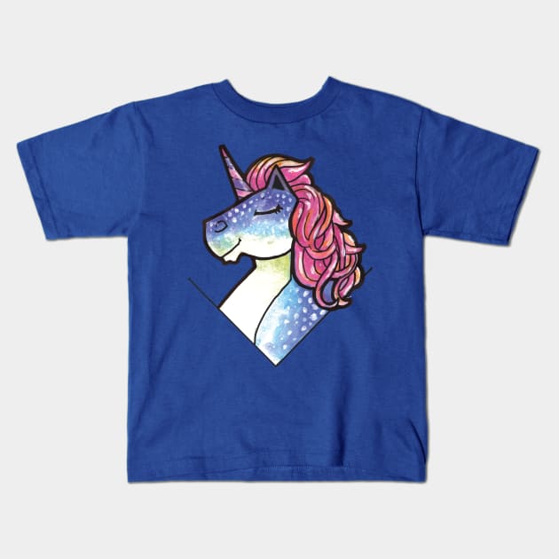 Rainbow Cute Blue Magical Unicorn - Funny Dabbing Unicorns Kids T-Shirt by zeeshirtsandprints